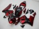 Rouge Noir Mat Bande Carénage Moto Honda CBR600RR 2003-2004