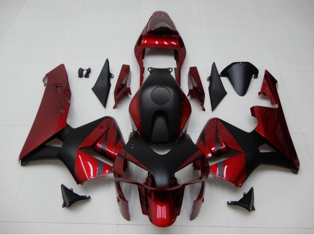 Rouge Noir Mat Bande Carénage Moto Honda CBR600RR 2003-2004