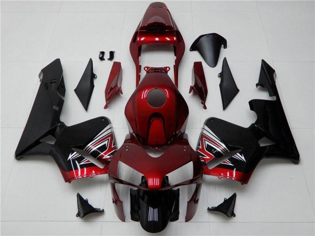 Rouge Argent Noir Brillant Carénages Moto Honda CBR600RR 2003-2004