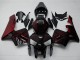 Noir Brillant Rouge Flamme Kits Carénages Moto Honda CBR600RR 2005-2006