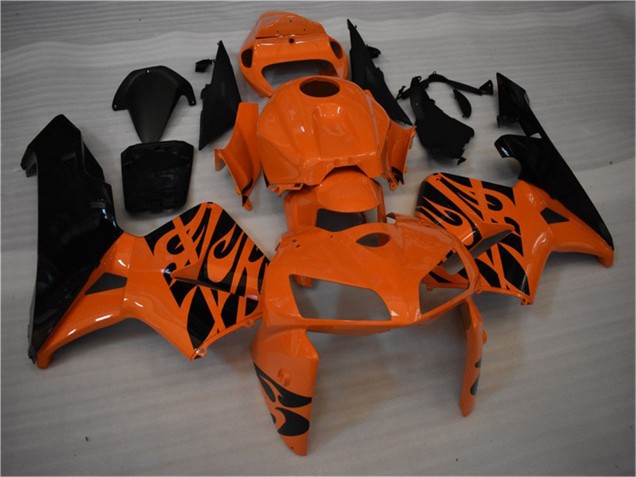 Orange Noir Flamme Carénages Moto Honda CBR600RR 2005-2006