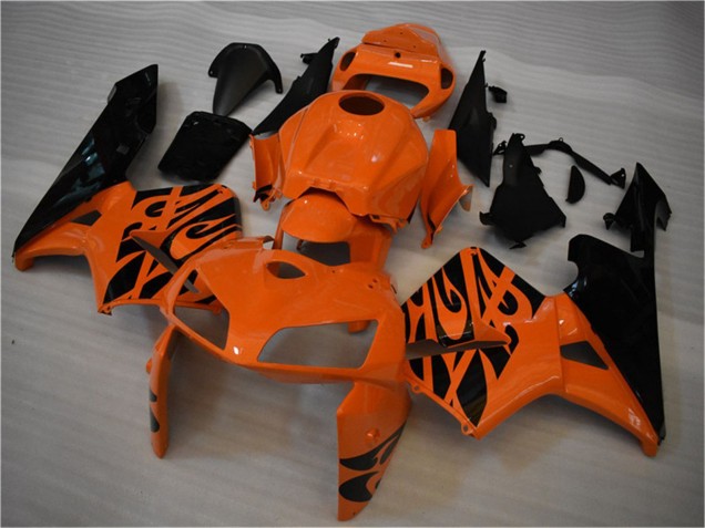 Orange Noir Flamme Carénages Moto Honda CBR600RR 2005-2006