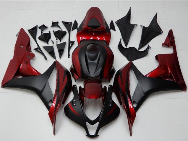 Rouge Noir Mat Kits Carénages Moto Honda CBR600RR 2007-2008