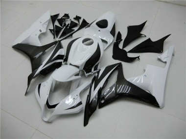 Blanc Noir Brillant Kits Carénages Moto ABS Honda CBR600RR 2007-2008 Pas Chère
