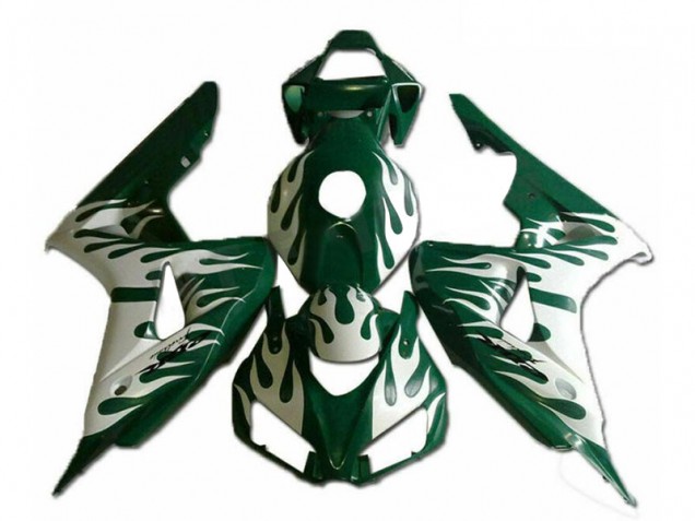 Blanc Vert Flamme Carénage Moto Honda CBR1000RR 2006-2007