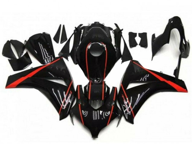Noir Brillant Rouge Carénage Moto Honda CBR1000RR 2008-2011