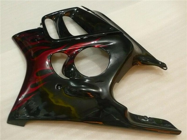 Noir Brillant Rouge Flamme Carénage Moto Honda CBR600 F3 1995-1996