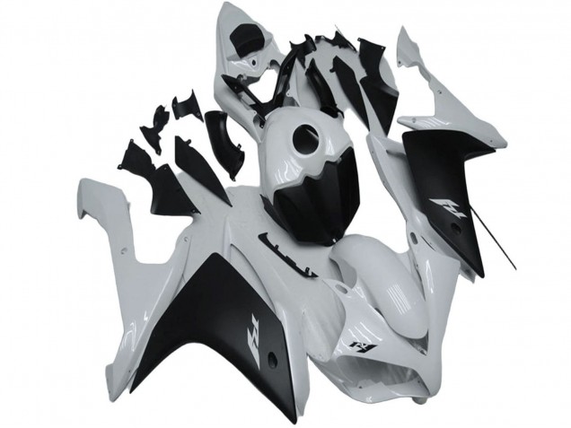 Blanc Noir Mat Carénages Moto Yamaha YZF R1 2007-2008