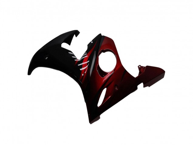Noir Brillant Rouge Kits Carénages Moto Yamaha YZF R6 2003-2004