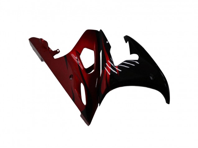 Noir Brillant Rouge Kits Carénages Moto Yamaha YZF R6 2003-2004