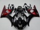 Noir Brillant Rouge Kits Carénages Moto Yamaha YZF R6 2003-2004