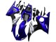 Bleu Blanc Noir Brillant Carénage Moto Yamaha YZF R6 2003-2004