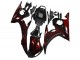 Noir Brillant Rouge Flamme Carénages Moto Yamaha YZF R6 2003-2004