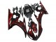 Noir Brillant Rouge Flamme Carénages Moto Yamaha YZF R6 2003-2004