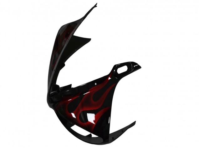 Noir Brillant Rouge Flamme Carénages Moto Yamaha YZF R6 2003-2004
