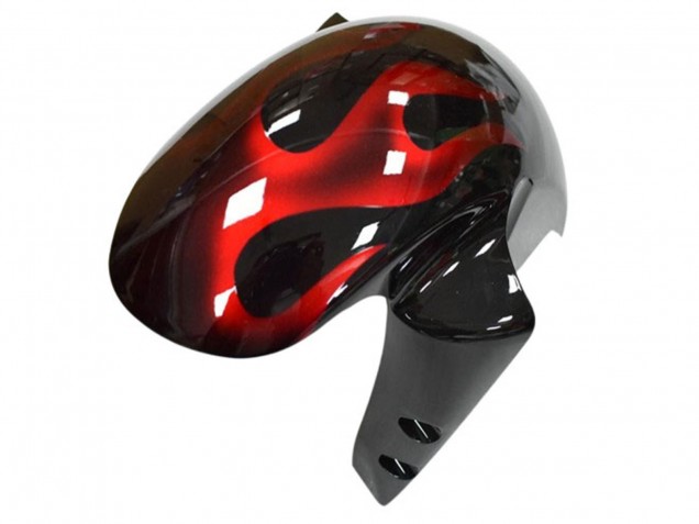 Noir Brillant Rouge Flamme Carénages Moto Yamaha YZF R6 2003-2004