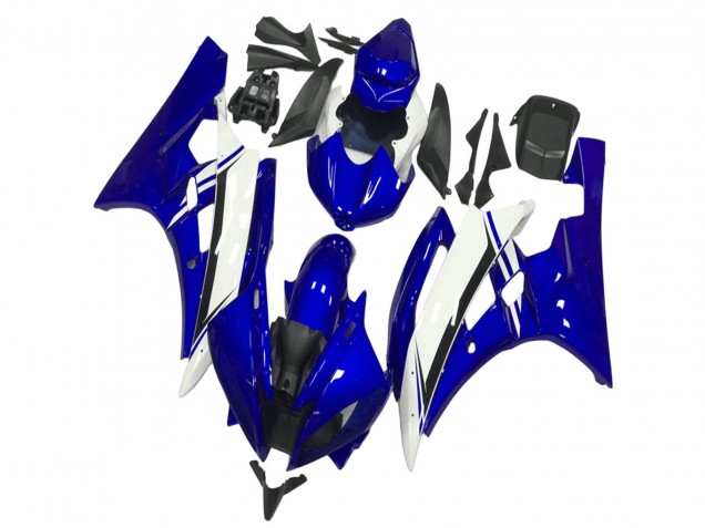 Bleu Blanc Noir Carénage Moto Yamaha YZF R6 2006-2007