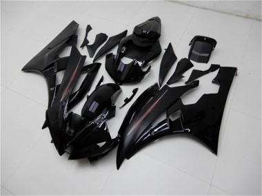 Noir Brillant Noir Mat Kits Carénages Moto Yamaha YZF R6 2006-2007 Pas Chère