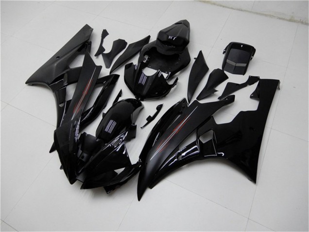 Noir Brillant Noir Mat Kits Carénages Moto Yamaha YZF R6 2006-2007