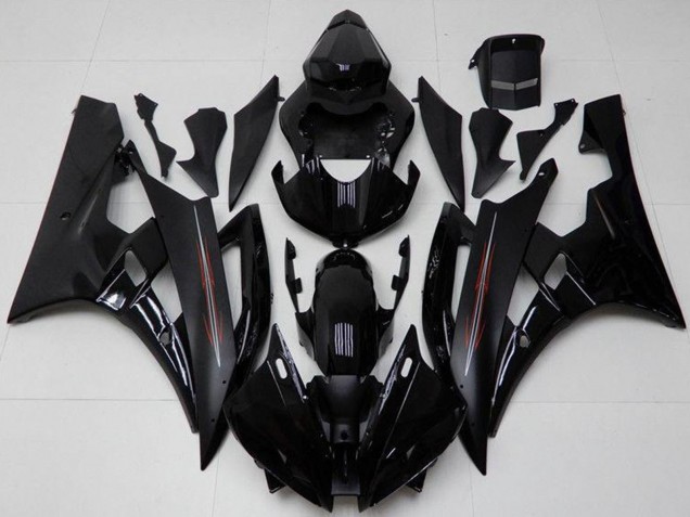 Noir Brillant Noir Mat Kits Carénages Moto Yamaha YZF R6 2006-2007
