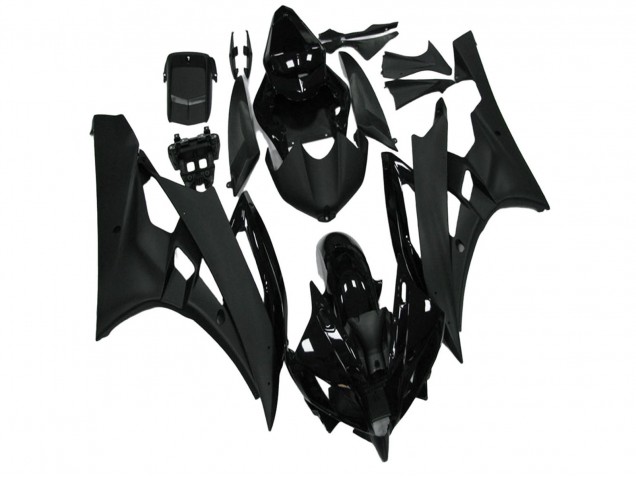 Noir Brillant Noir Mat Carénages Moto Yamaha YZF R6 2006-2007