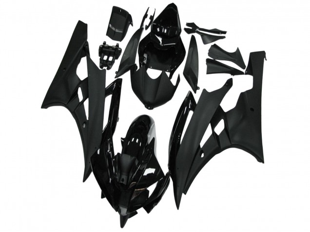Noir Brillant Noir Mat Carénages Moto Yamaha YZF R6 2006-2007