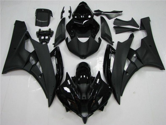Noir Brillant Noir Mat Carénages Moto Yamaha YZF R6 2006-2007