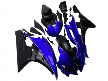 Bleu Noir Mat Carénages Moto Yamaha YZF R6 2006-2007 Pas Chère