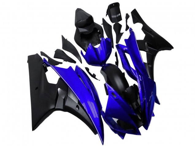 Bleu Noir Mat Carénages Moto Yamaha YZF R6 2006-2007