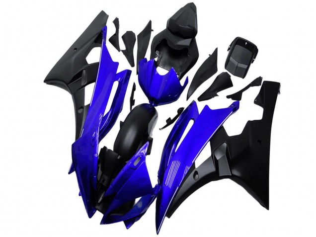 Bleu Noir Mat Carénages Moto Yamaha YZF R6 2006-2007