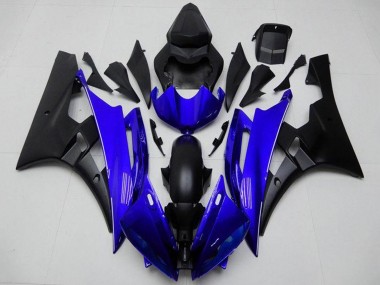 Bleu Noir Mat Carénages Moto Yamaha YZF R6 2006-2007 Pas Chère