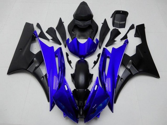 Bleu Noir Mat Carénages Moto Yamaha YZF R6 2006-2007