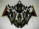 Noir Brillant Or Flamme Carénage Moto Yamaha YZF R6 2008-2016