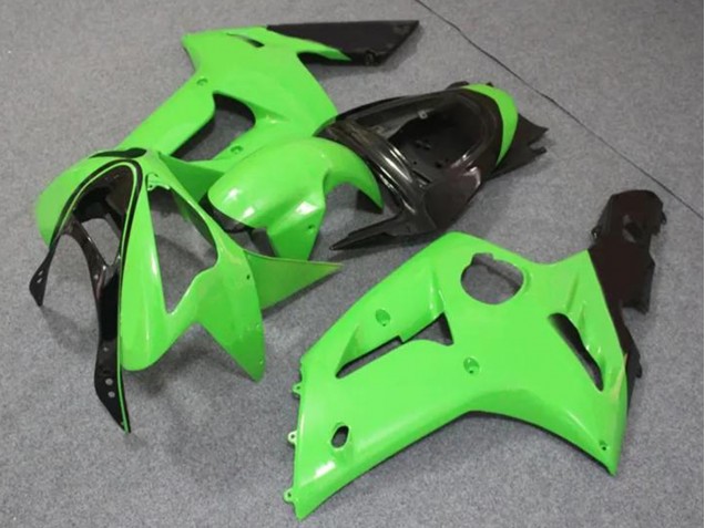 Vert Clair Noir Brillant Carénage Moto Kawasaki ZX6R 2003-2004