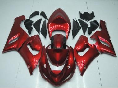 Bonbon Rouge Carénage Moto Kawasaki ZX6R 2005-2006 Pas Chère