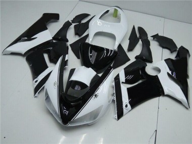 Blanc Noir Brillant Carénage Moto Kawasaki ZX6R 2005-2006 Pas Chère