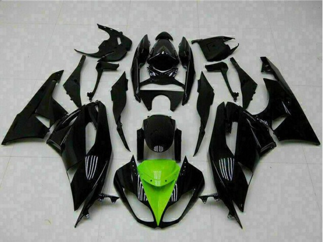 Noir Brillant Vert Carénage Moto Kawasaki ZX6R 2009-2012