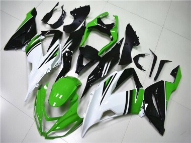 Vert Blanc Noir Brillant Carénage Moto Kawasaki ZX6R 2013-2018 Pas Chère