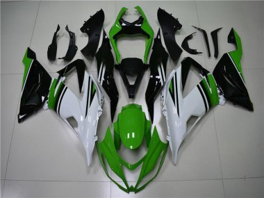Vert Blanc Noir Brillant Carénage Moto Kawasaki ZX6R 2013-2018 Pas Chère