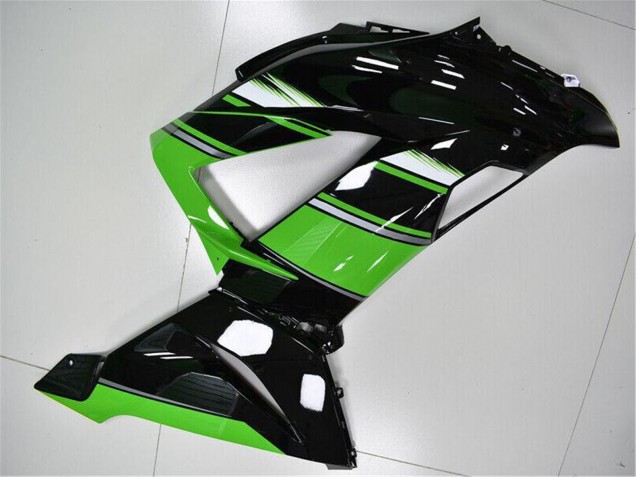 Vert Noir Brillant Kits Carénages Moto ABS Kawasaki ZX6R 2013-2018