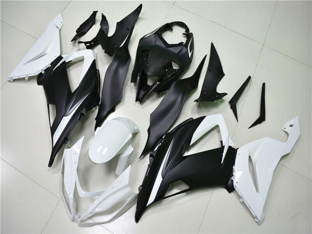 Blanc Noir Mat Carénage ABS Kawasaki ZX6R 2013-2018
