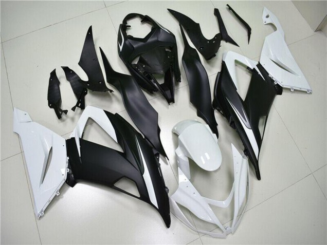Blanc Noir Mat Carénage ABS Kawasaki ZX6R 2013-2018