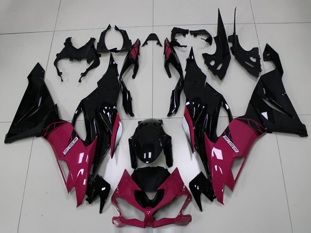 Violet Noir Brillant Carénage Moto Kawasaki ZX6R 2019-2022