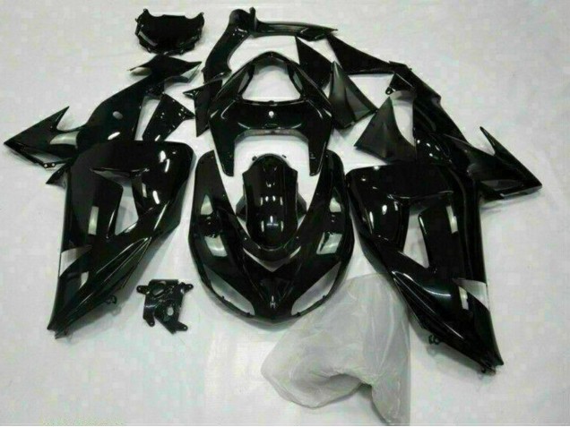 Noir Brillant Carénages Moto Kawasaki ZX10R 2006-2007