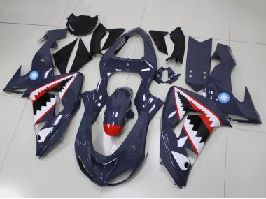 Gris Blanc Rouge Requin Carénage Moto Kawasaki ZX10R 2006-2007 Pas Chère
