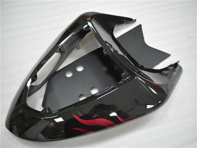 Noir Brillant Rouge Flamme Carénages Moto Kawasaki ZX10R 2006-2007
