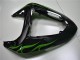Noir Brillant Vert Flamme Carénage Moto Kawasaki ZX10R 2006-2007