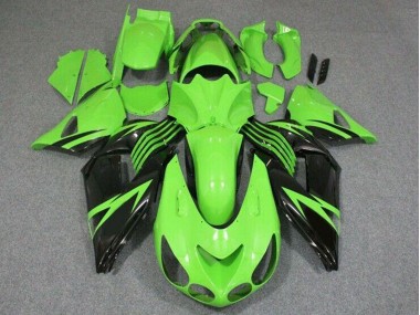 Vert Noir Brillant Carénages Moto Kawasaki ZX14R ZZR1400 2006-2011 Pas Chère