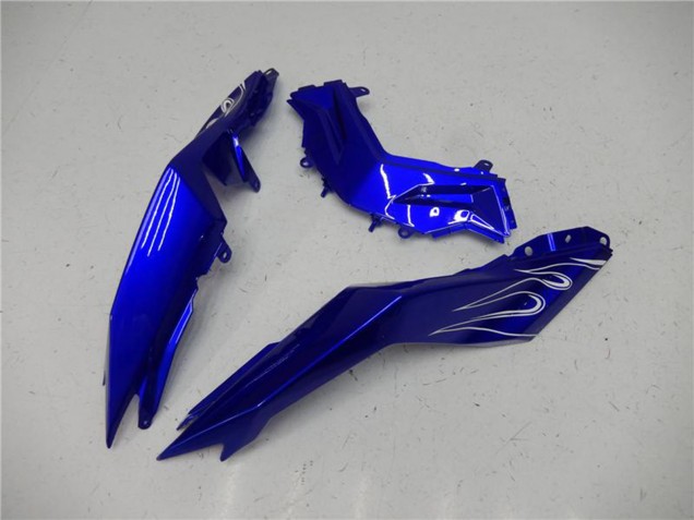 Bleu Noir Blanc Flamme Carénage Moto Kawasaki Ninja 300 EX300R 2013-2024