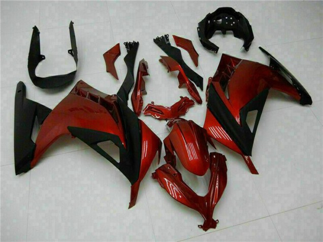 Rouge Noir Carénage Moto Kawasaki Ninja 300 EX300R 2013-2024